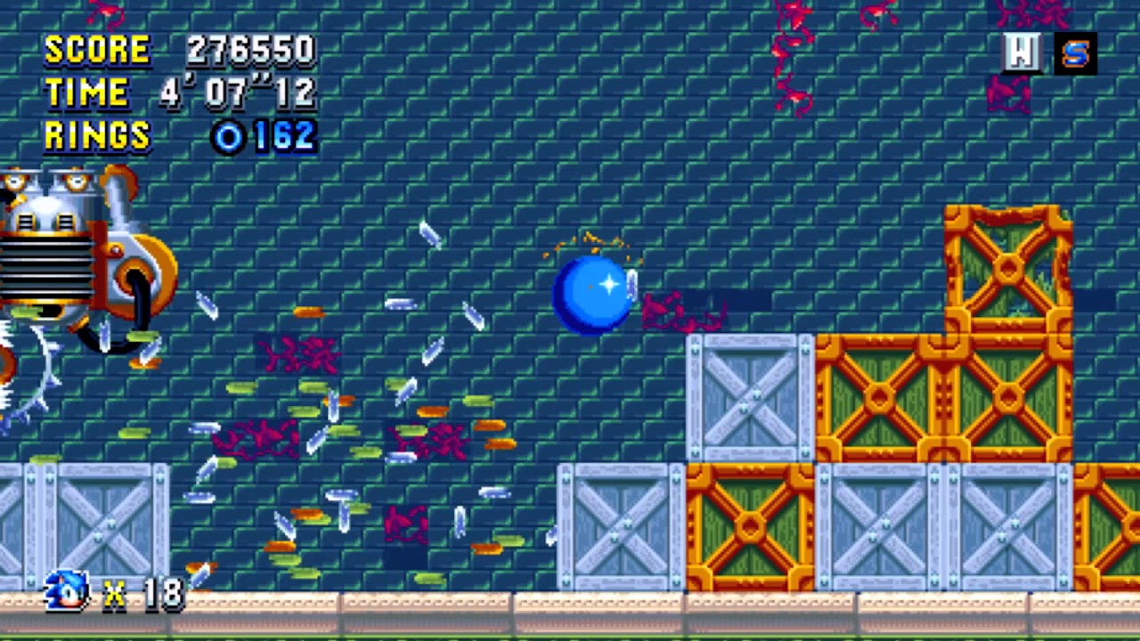 Sonic Mania - Press Garden Zone Act 1 Boss (No Damage)