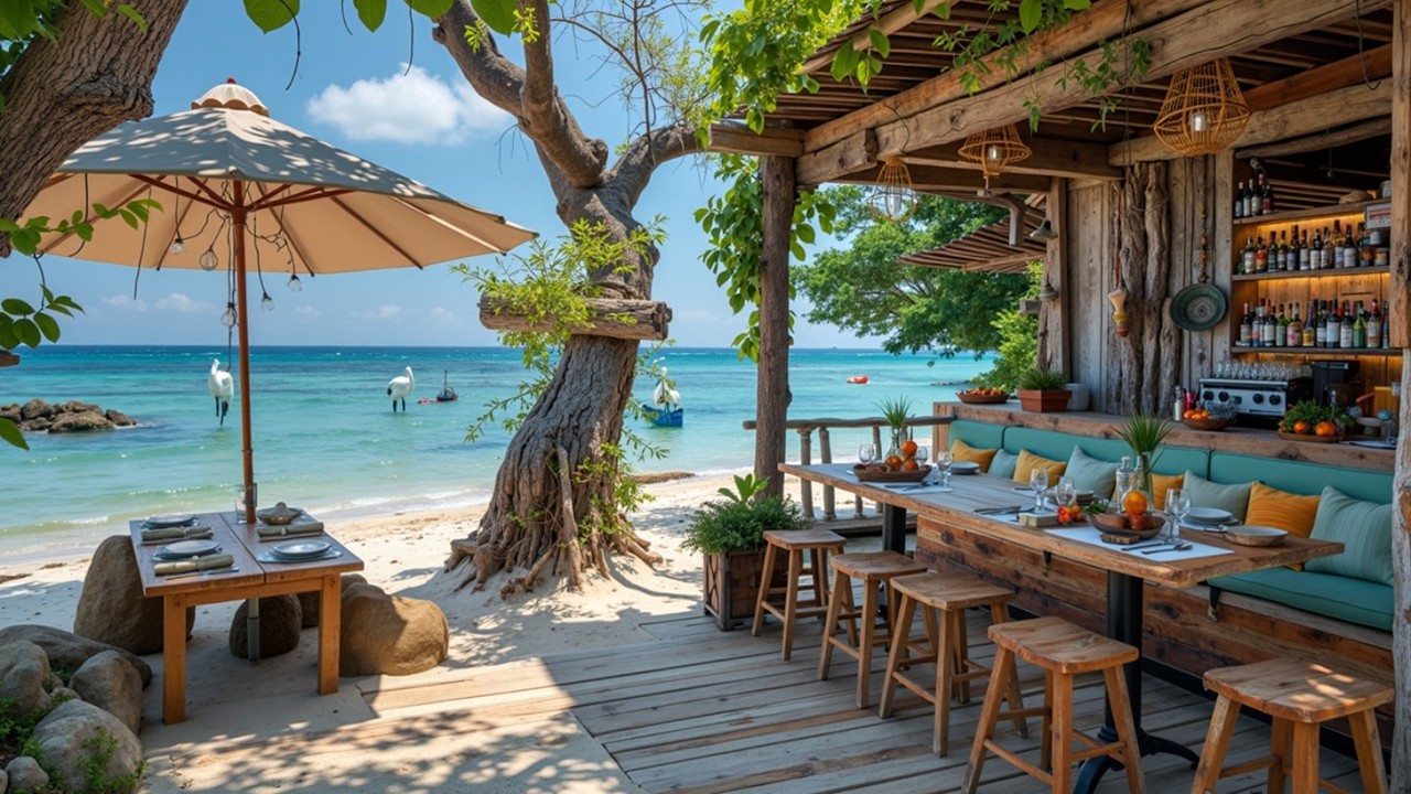 Счастливые, спокойные, нежные тропические пляжные кафе музыкальные вайбы🌴