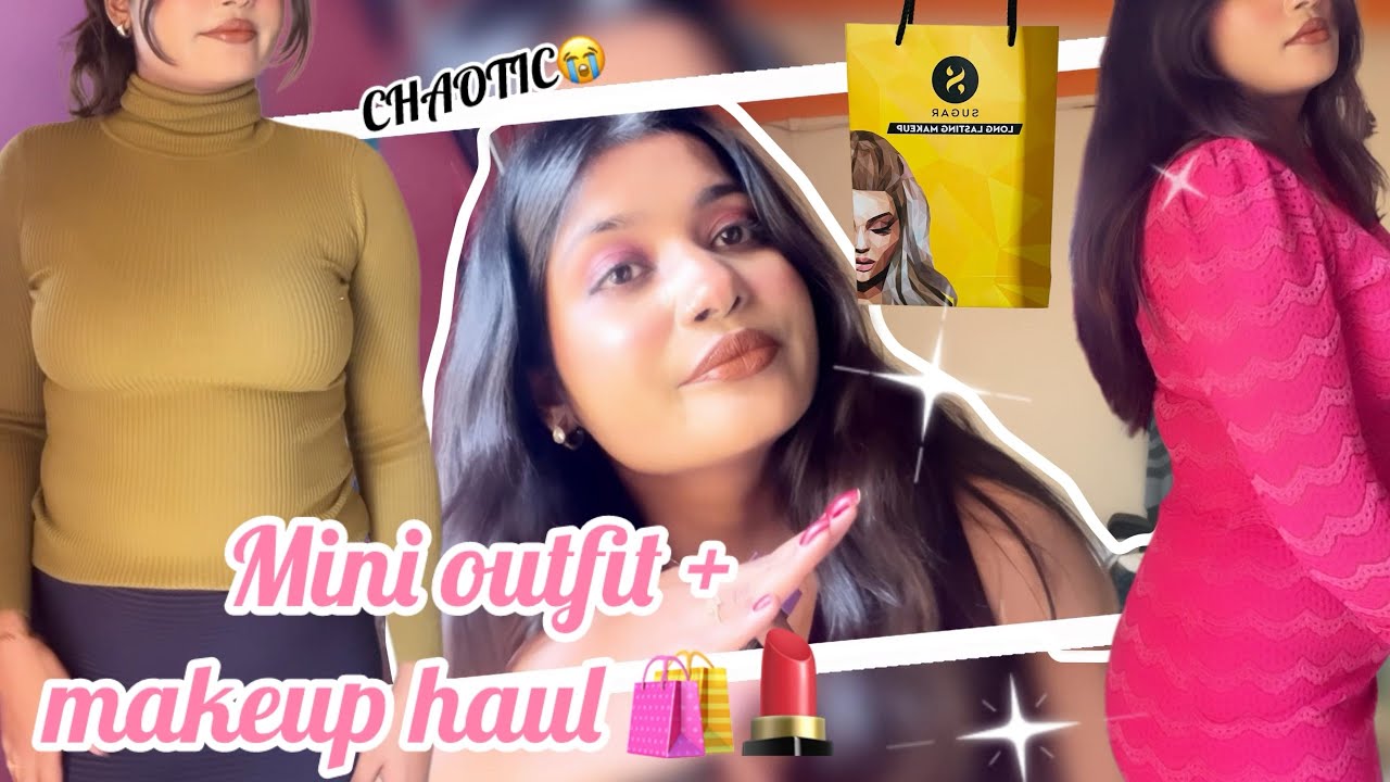 Offline Outfit Haul +Brown Boots | Mini Makeup Haul🛍️I Went Offline Shopping🤨💄