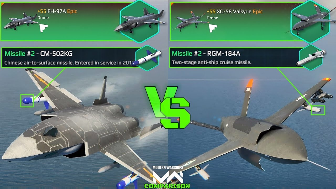 FH-97A VS XQ-58 Valkyrie | VIP Drone Comparison | Modern Warships