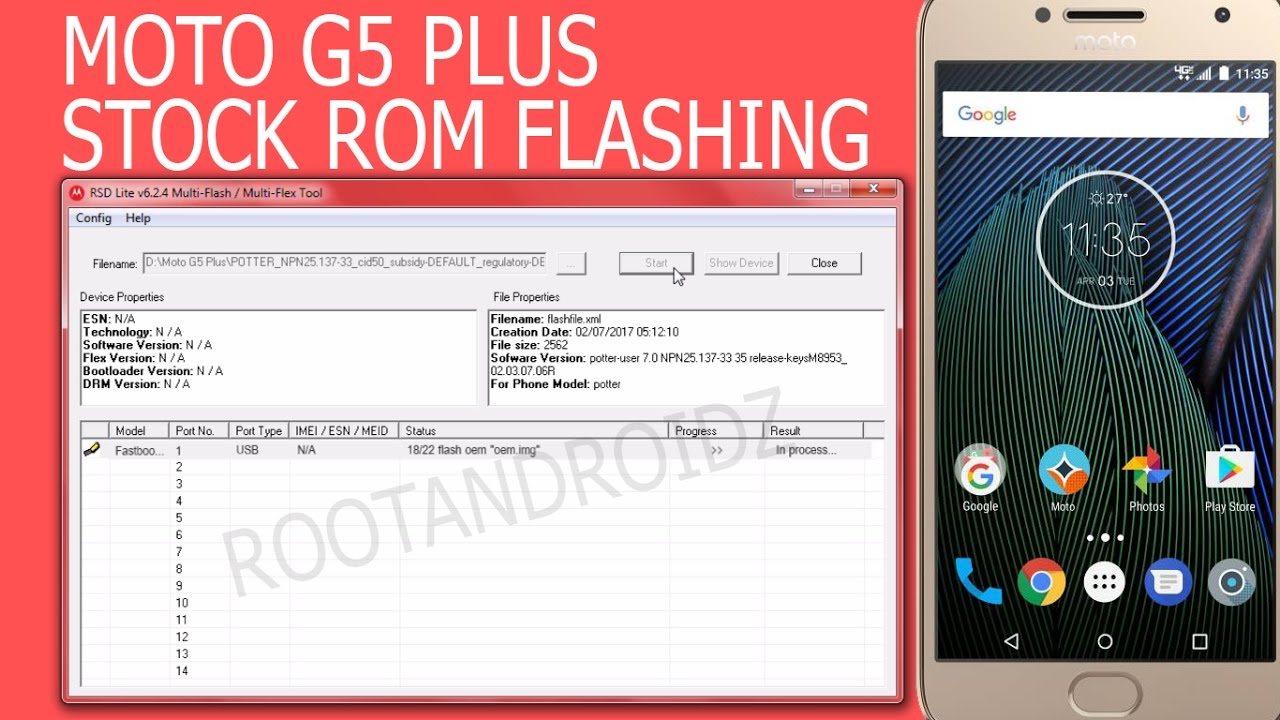 MOTO G5 PLUS STOCK ROM FLASHING | UNBRICK/UNROOT MOTO G5 PLUS