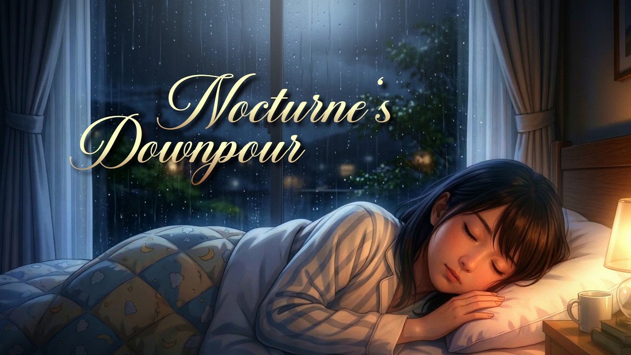 Deep Sleep Music with Soft Rainfall 🌧️ | Nocturne’s Downpour ✨🌙