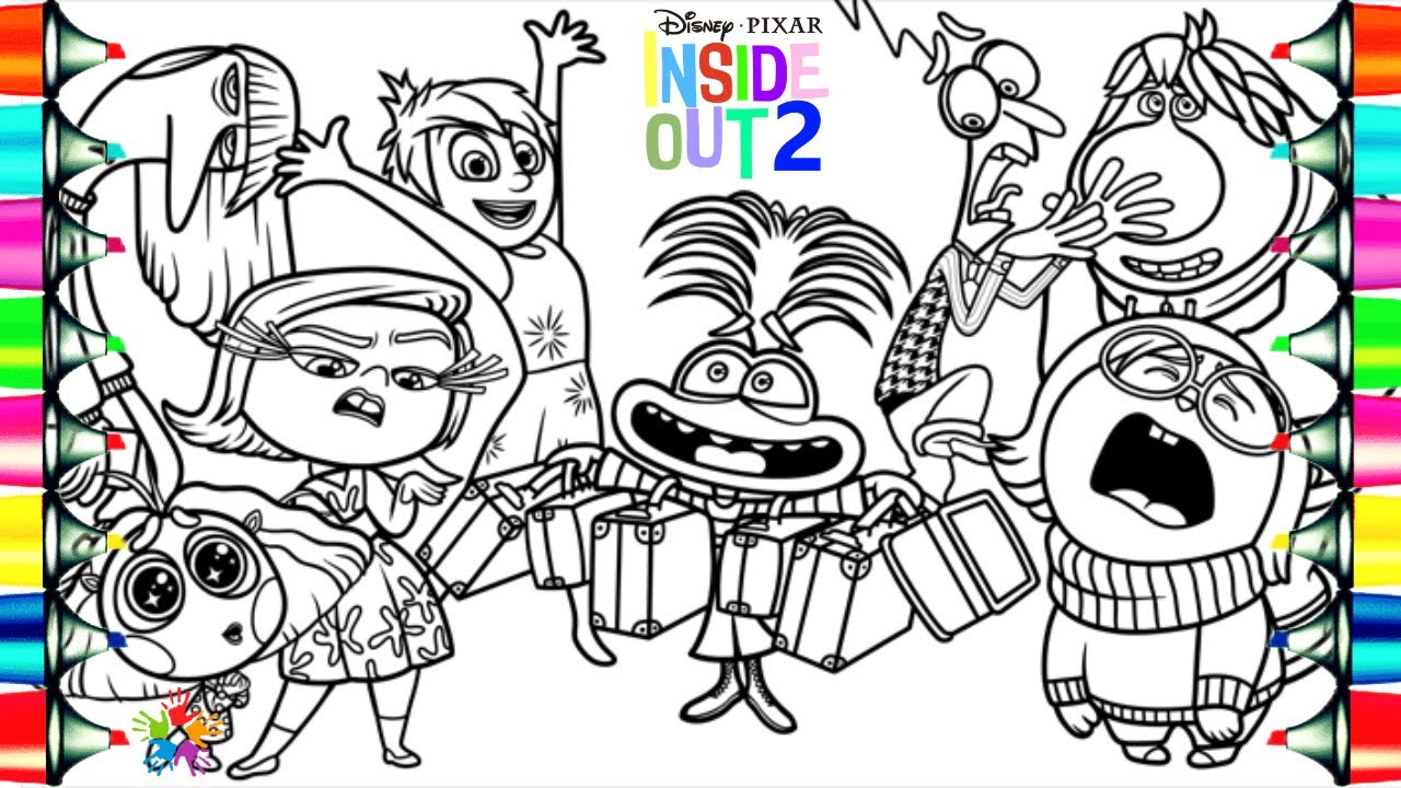Inside Out 2 Coloring Pages / Coloring Anxiety Joy Envy Disgust Sadness Fear Ennui Embarrassment