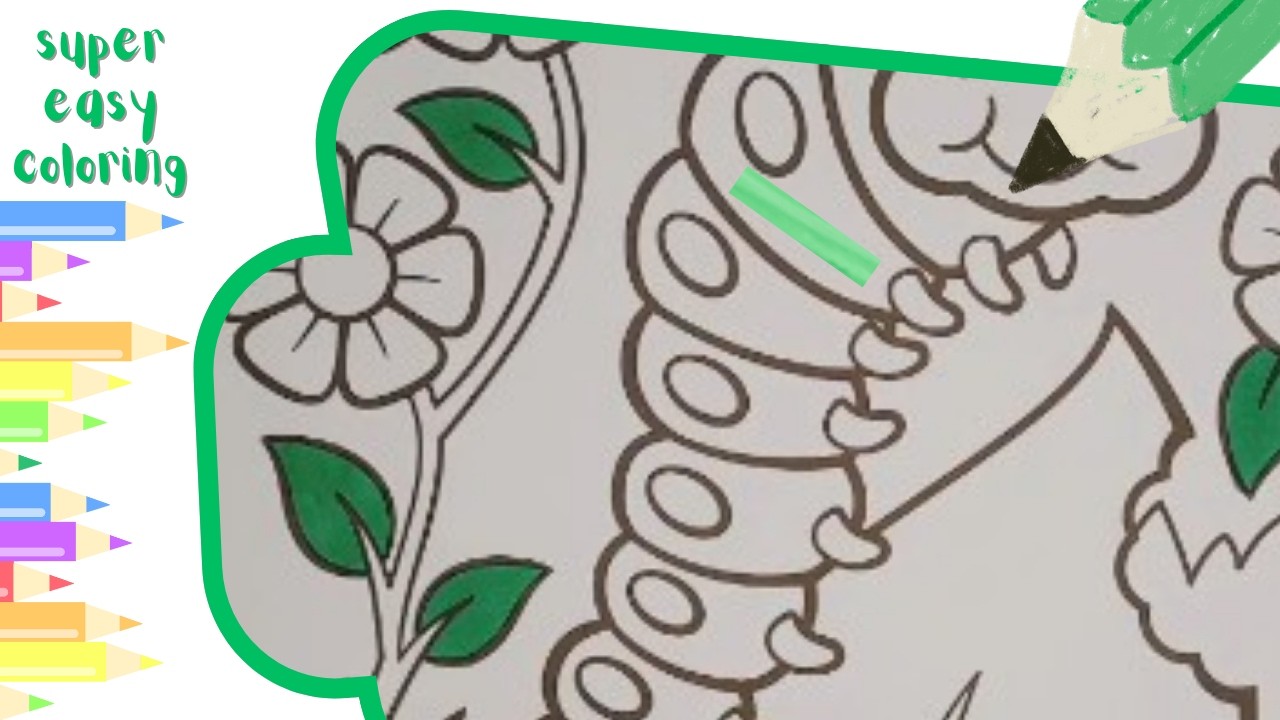 Animals & Insects Coloring for Kids | Caterpillar, Flowers | Easy Drawing & Coloring
