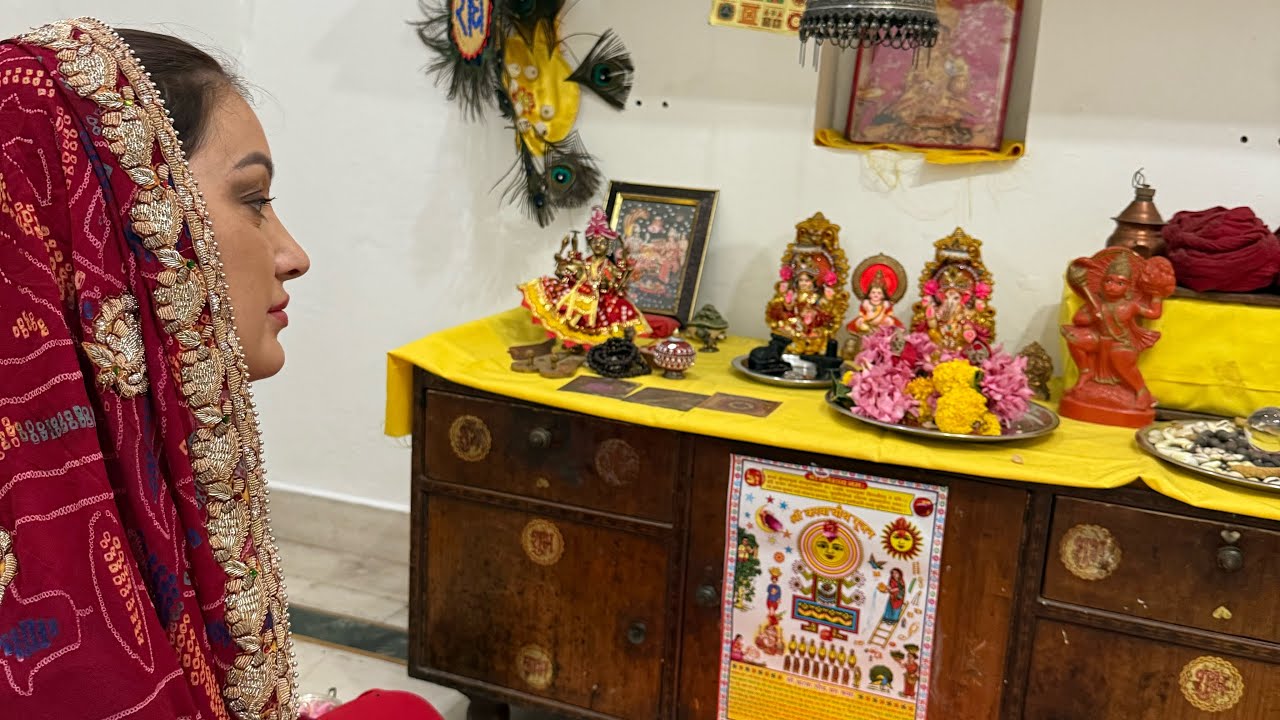 Весь день без еды и воды. Подарки от родни. Пуджа с мамой. Карвачот