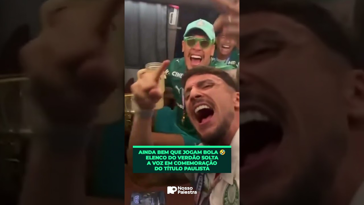 AINDA BEM QUE JOGAM BOLA! JOGADORES DO PALMEIRAS DESAFINADOS NA COMEMORAÇÃO DO PAULISTÃO