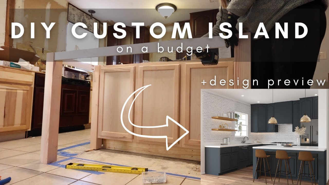 DIY Kitchen Island On A Budget // Extreme Home Makeover [Part 2] // DIY Kitchen Island Makeover