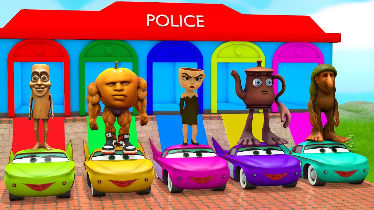 Long Slide Game with Cow Elephant Gorilla Hippopotamus Tiger 3d Animal Game Funny 3d Animals