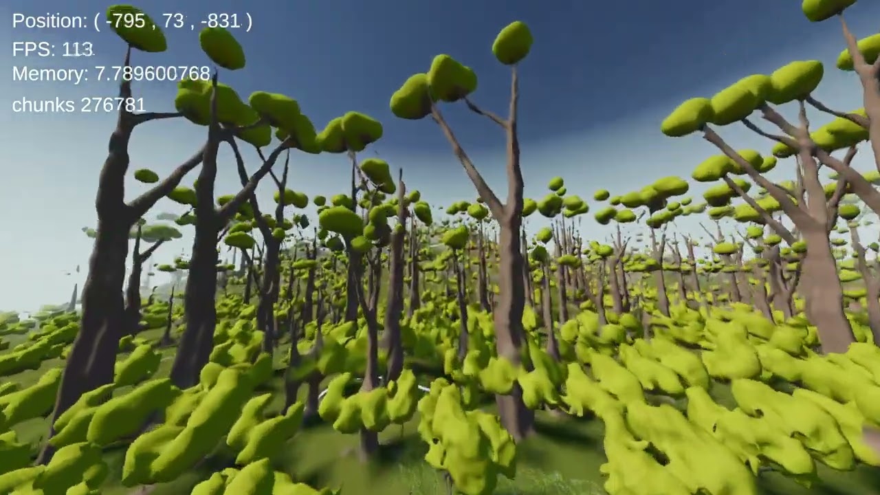 Marching cubes Unity project animals and smooth lighting