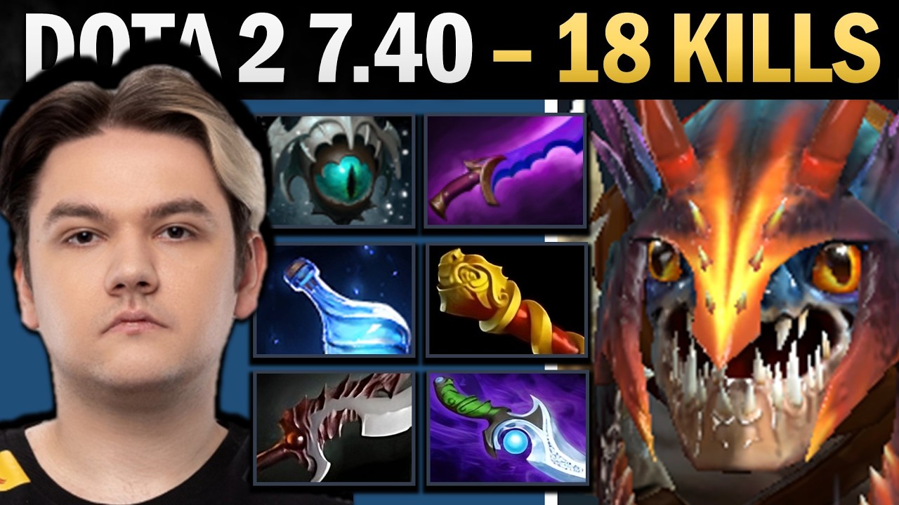 Slark на позиции керри с Diffusal и Shadow Blade - геймплей Dota