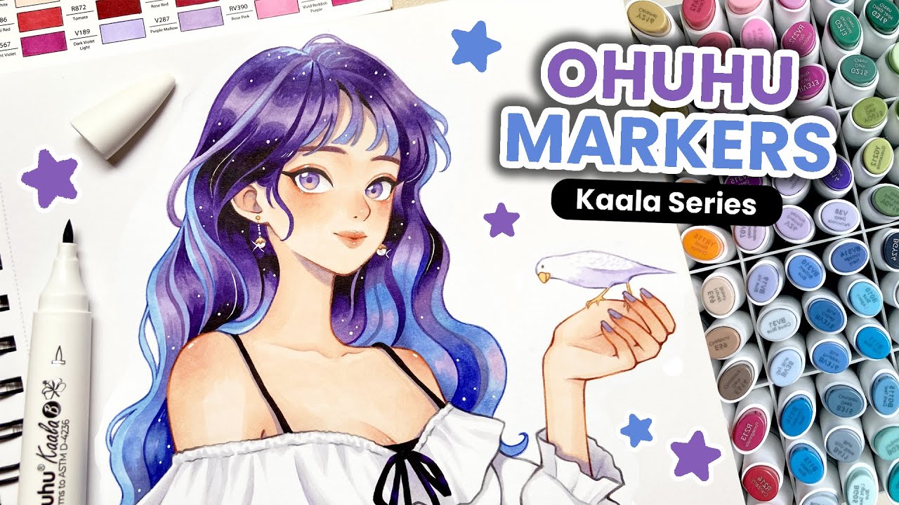 🐦‍⬛ Trying Out New Markers / Ohuhu Kaala Alcohol Markers Unboxing & Review ✨