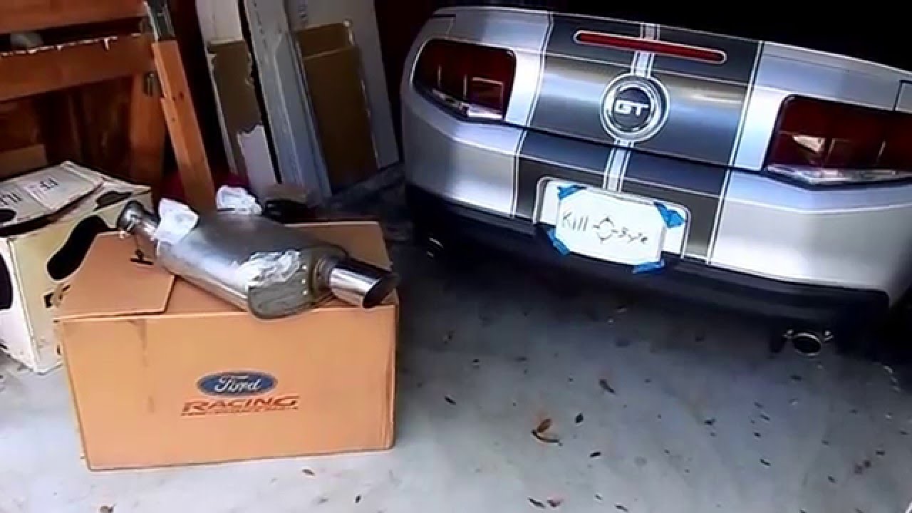 2011 Mustang GT Muffler Install.  Upgrading my exhaust enough to hear it.  Includes sound clip.