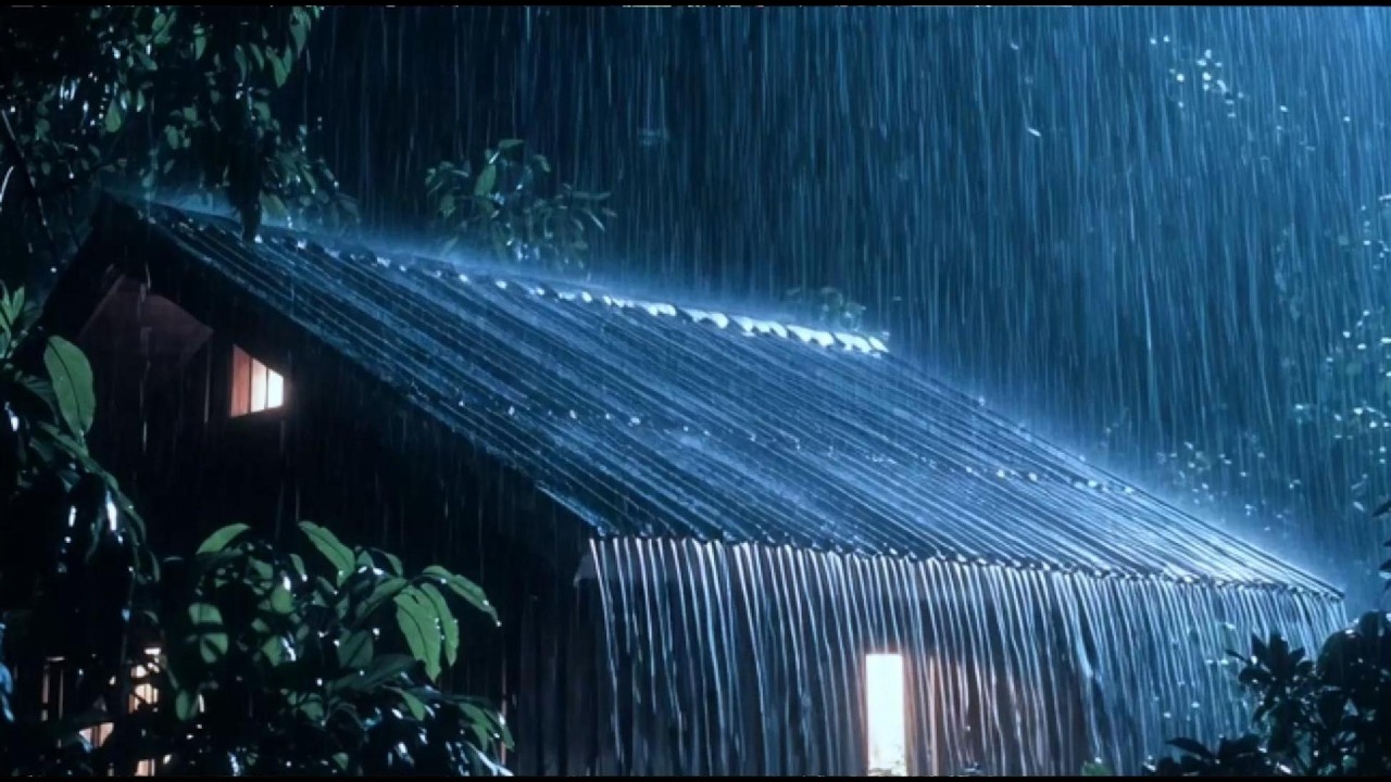 ASMR heavy rain relaxation for sleeping all night, calming insomniacs, helping to fall asleep faster