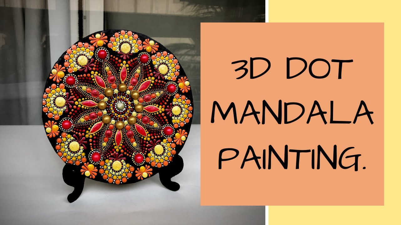 3D Dot  Mandala Painting. Advance level dot painting techniques. how to make a dot mandala painting.