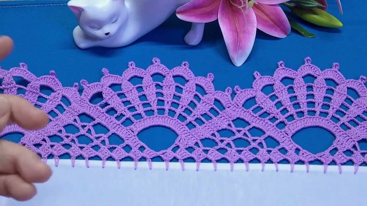 Fascinante puntilla de UNA SOLA VUELTA ideal para manteles o servilletas grandes 🪷 790