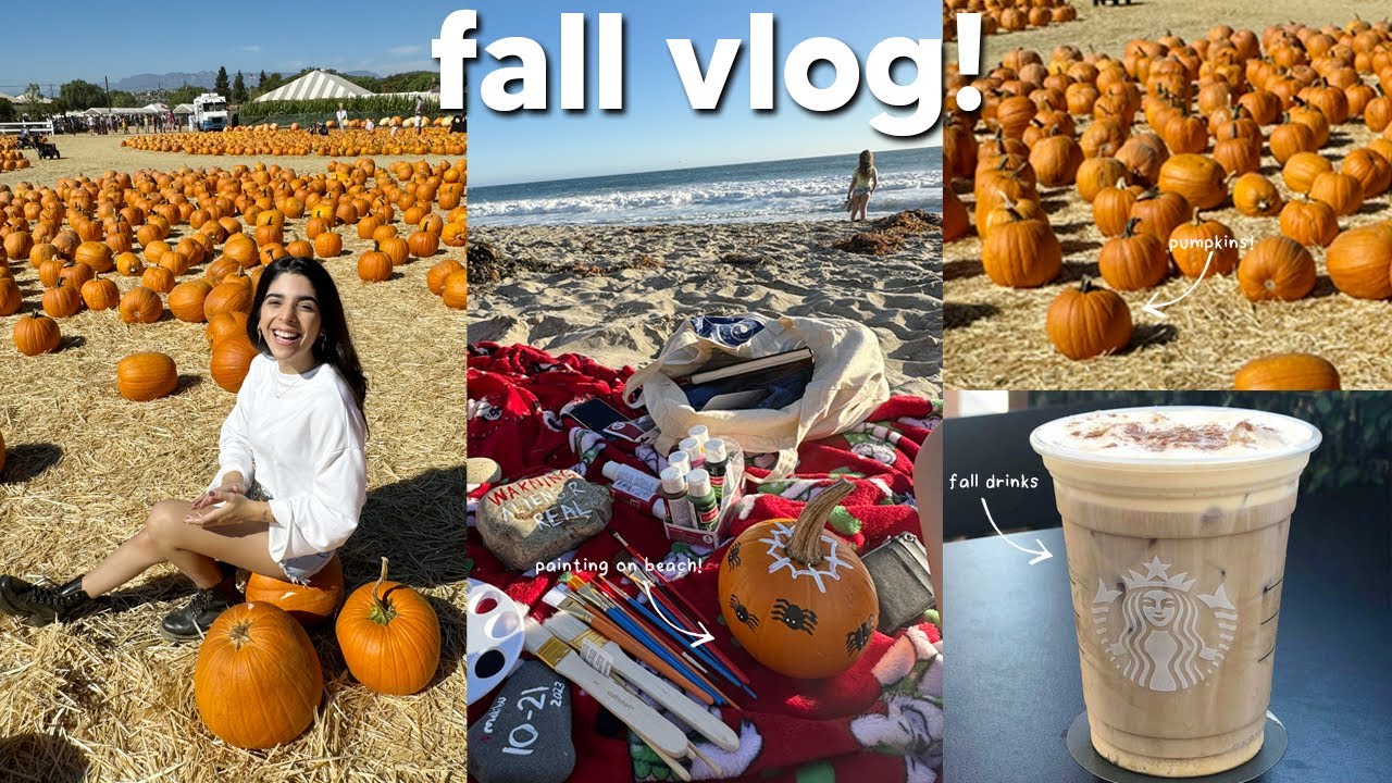COZY FALL VLOG 🍂 pumpkin patch, painting pumpkins, fall drinks, etc.
