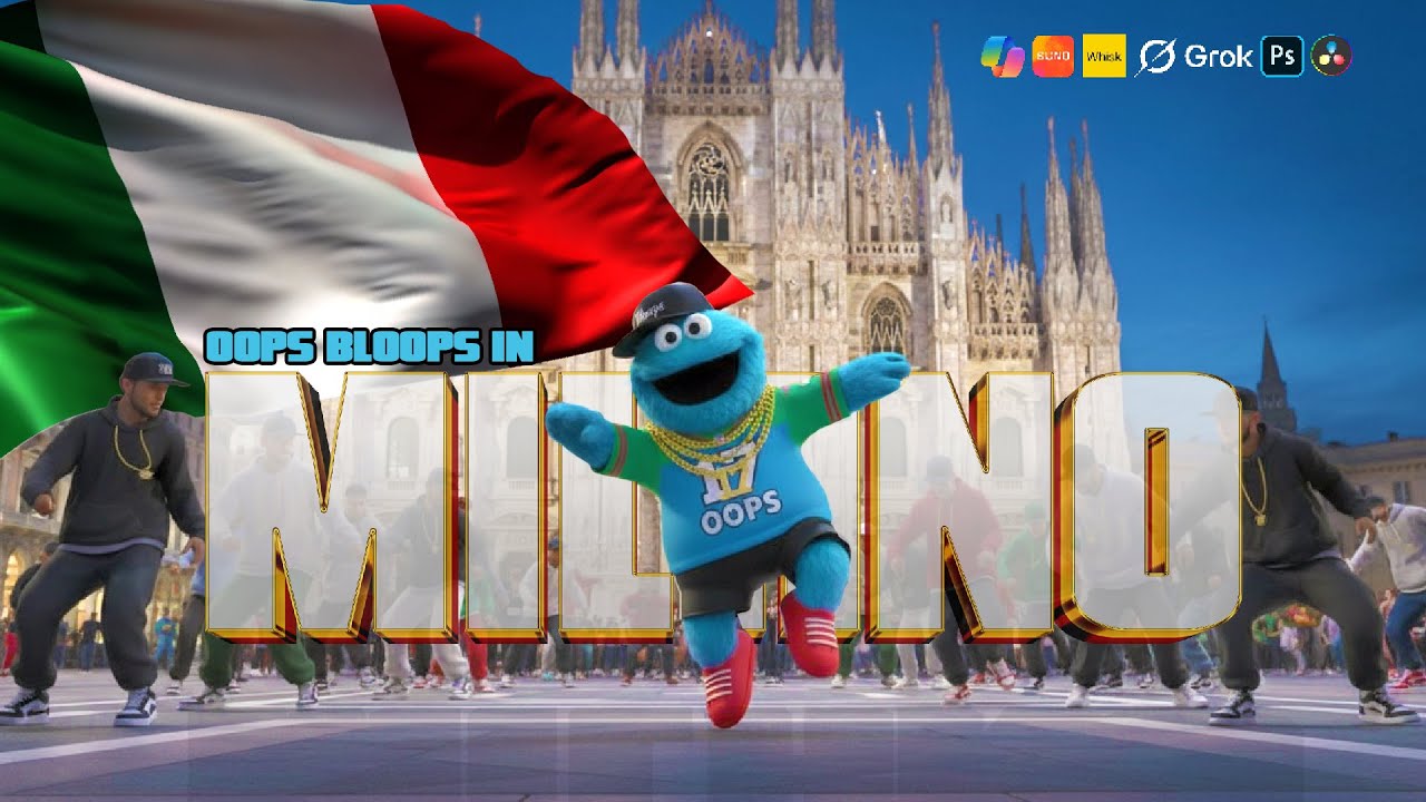 Oops Bloops in Milano 🇮🇹 | Funny Italian Rap Dance | Blue Berry Language (BBL)