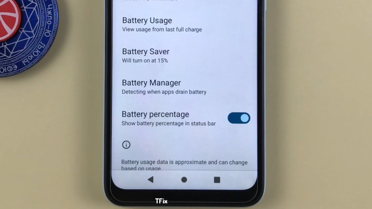 How to show battery percentage on Xiaomi Redmi A1 Android 12
