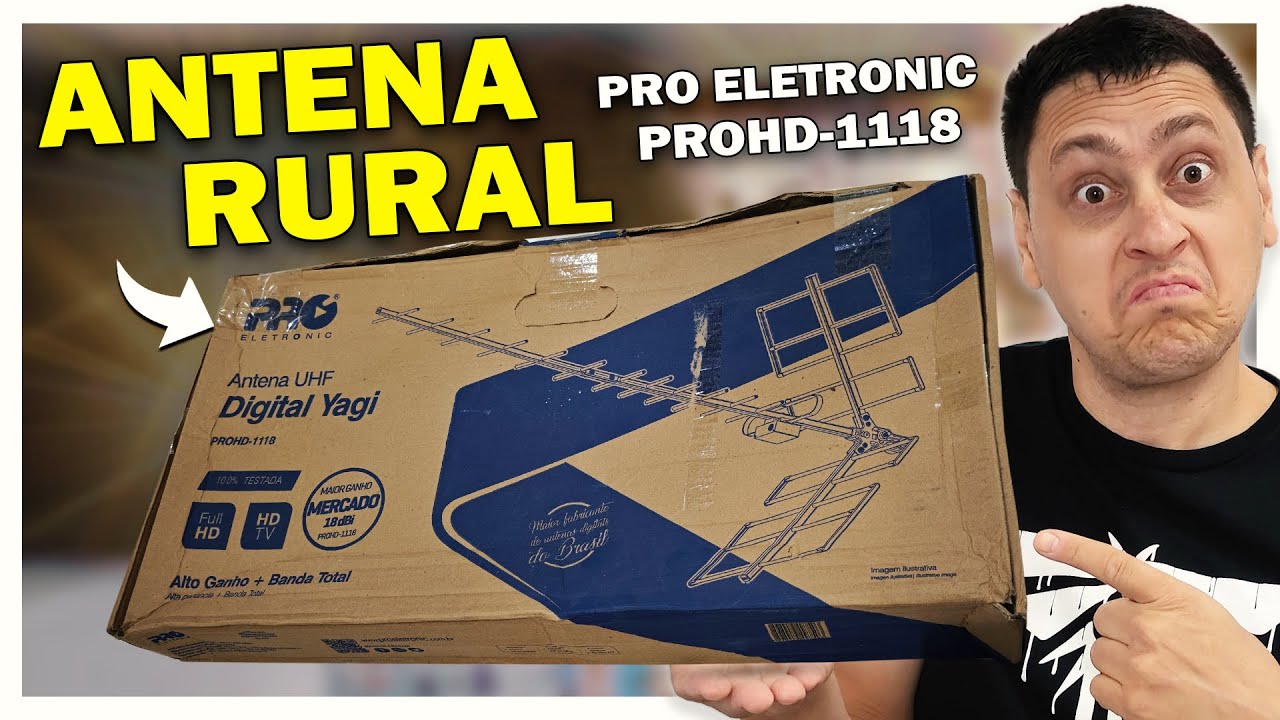 Antena de Tv digital para zona Rural - Pro Eletronic prohd-1118 Unboxing e review