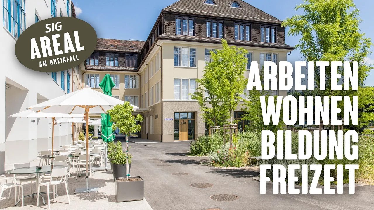Das SIG Areal am Rheinfall - der Ort zum Arbeiten und Wohnen, für Bildung und Freizeit