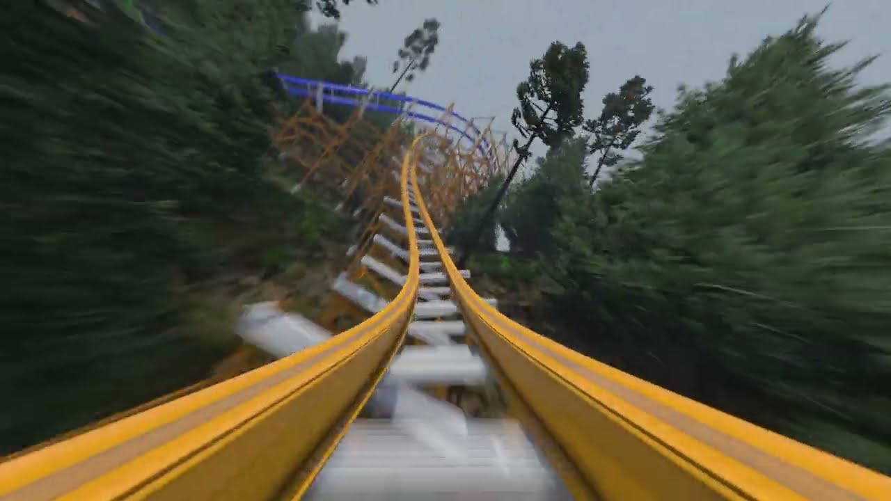 Timber Run - RMC Dueling Terrain Coaster - No Limits 2 - Raw POV