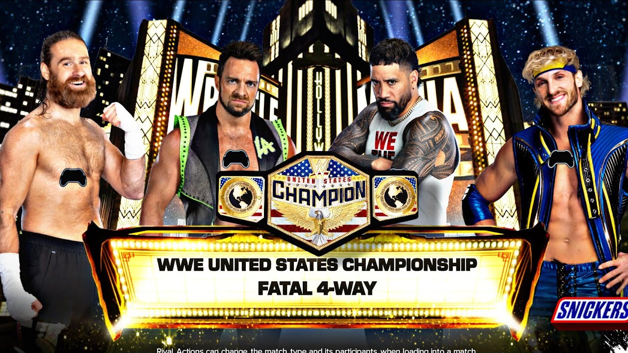 LA Knight vs Jey Uso vs Sami Zayn vs Logan Paul | Fatal 4-Way | US Title on the Line!