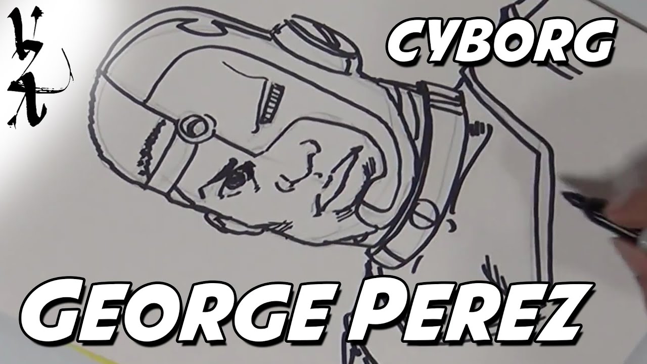 George Perez drawing Cyborg