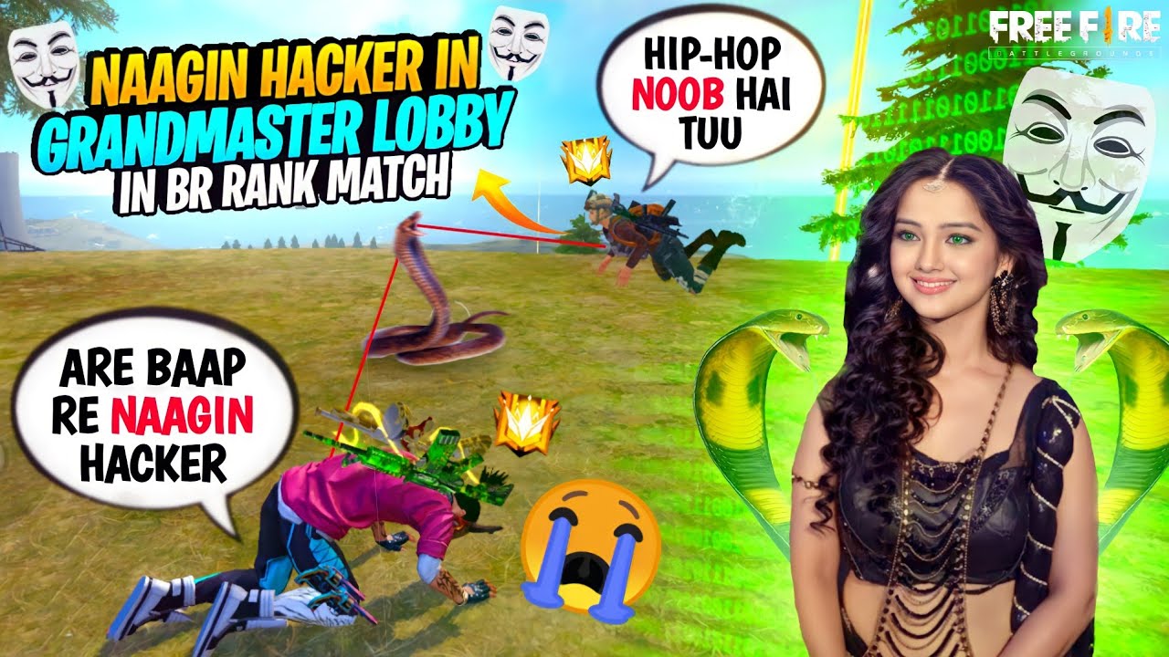 Grandmaster random GIRL nikli NAGIN🐍HACKER or diya bohut Ganda GALI😡Fir hua 1vs1  -Garena freefire