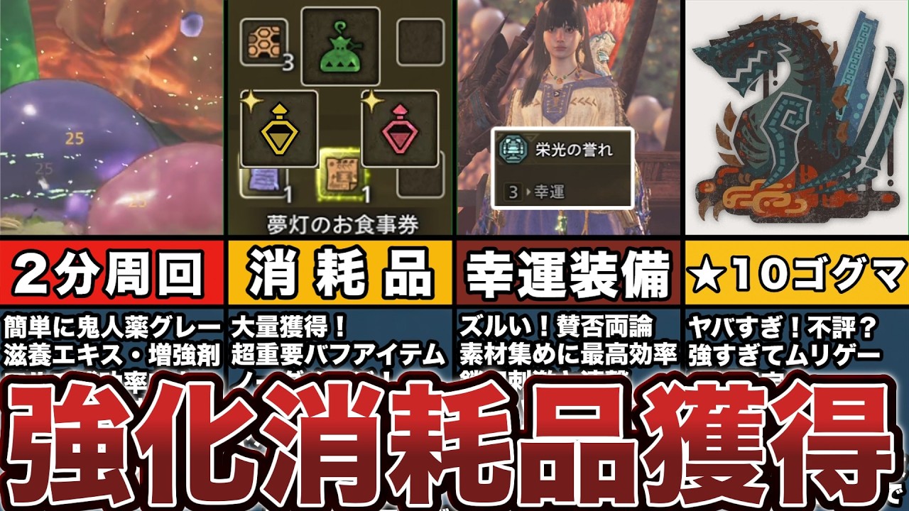 MHWs強敵★10幸運スキルで貴重な消耗品獲得クエスト！