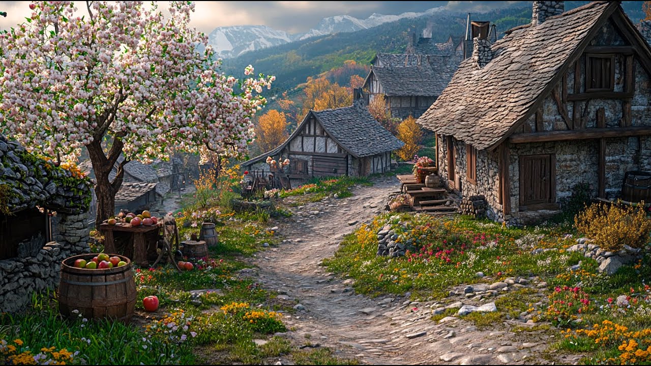 Mystic Celtic Spring Village &mdash; Medieval Celtic Music and Nature Sounds for Sleep, Relax & Study