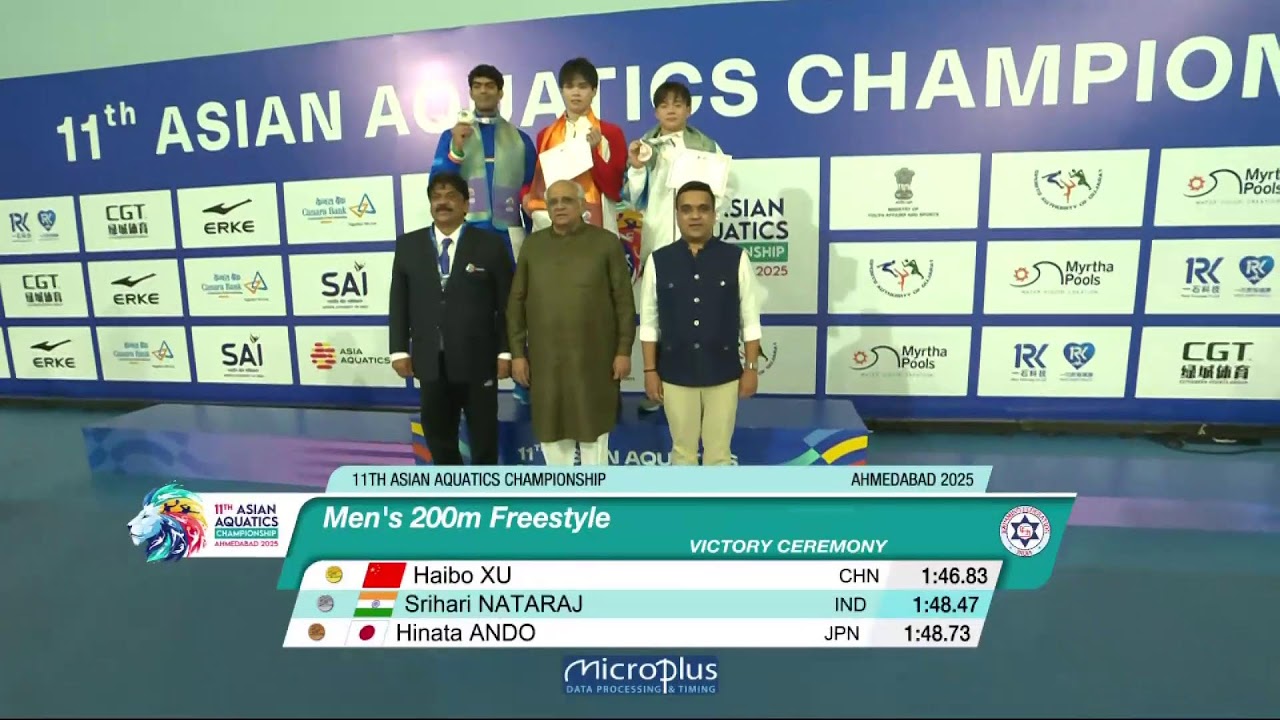 CM inaugurates 11th Asian Aquatics Championship at Veer Savarkar Sports Complex in Ahmedabad