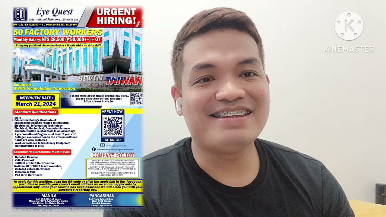 Hiring sa Eyequest Manpower Intl| #youtubevideos ||#vlog || #trending #viral ||#taiwanofw