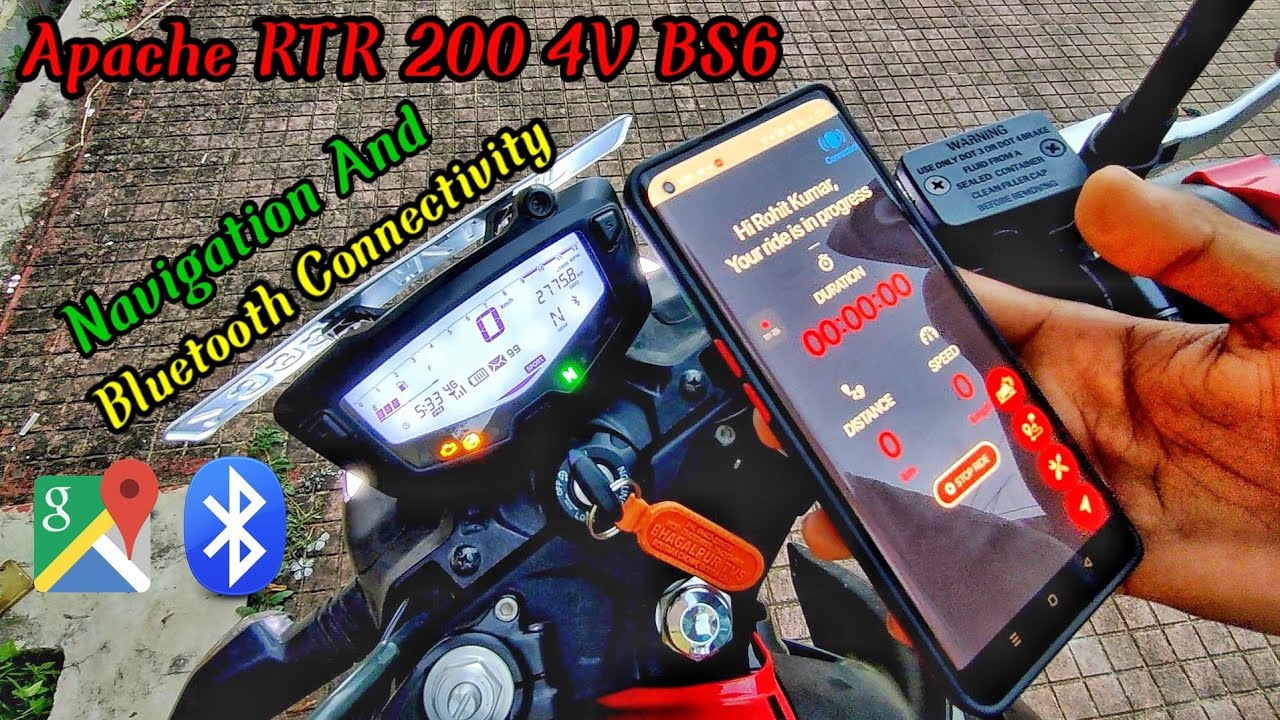 TVS Apache RTR 200 4V BS6 Bluetooth connectivity Fully Explained || Smart connect || RV AUTOMOBILE