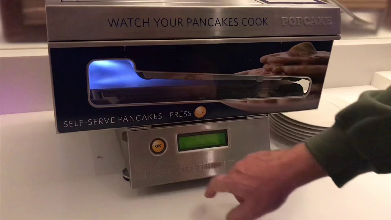 Using the hotel POPCAKE automatic pancake 🥞 maker