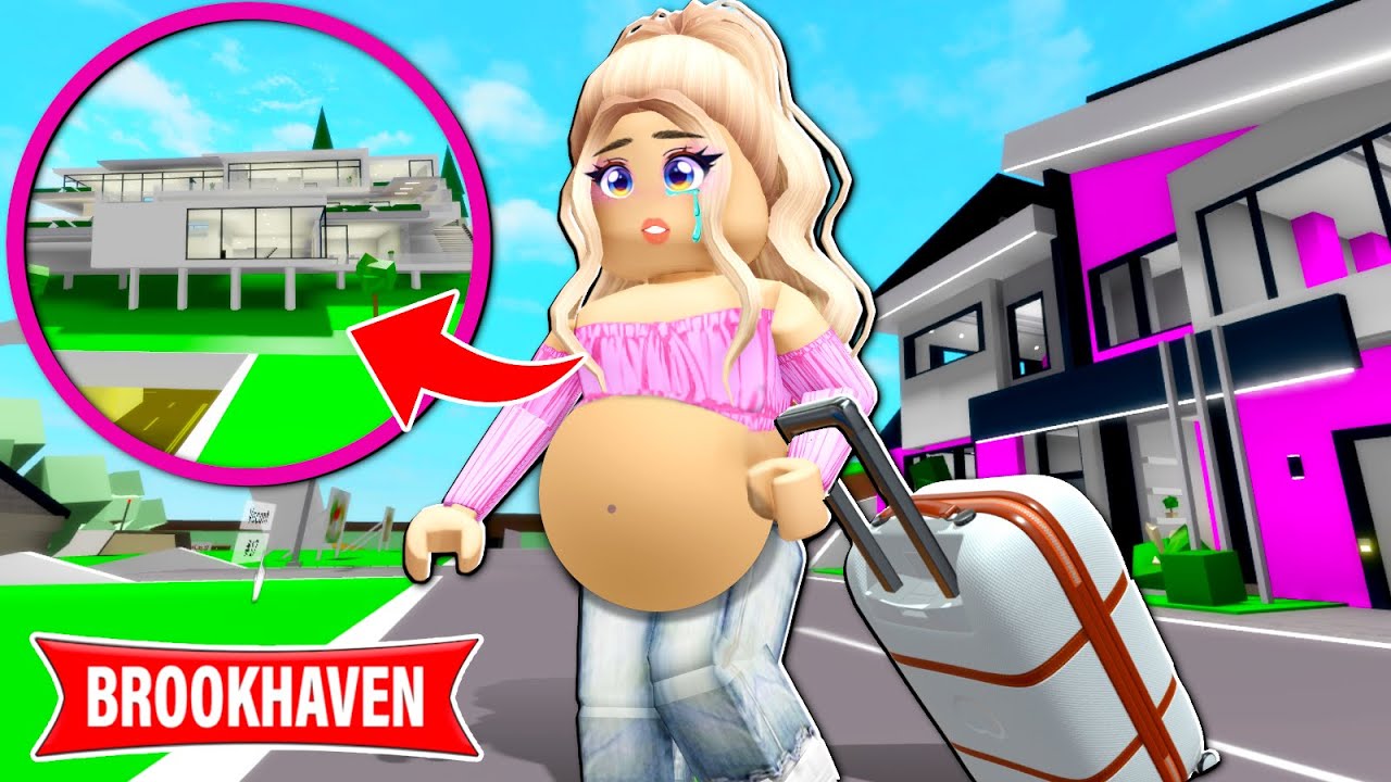 A MÃE GRÁVIDA FUGIU DE CASA E VIROU DONA DA MANSÃO | Historinhas Brookhaven RP🏡 | Roblox
