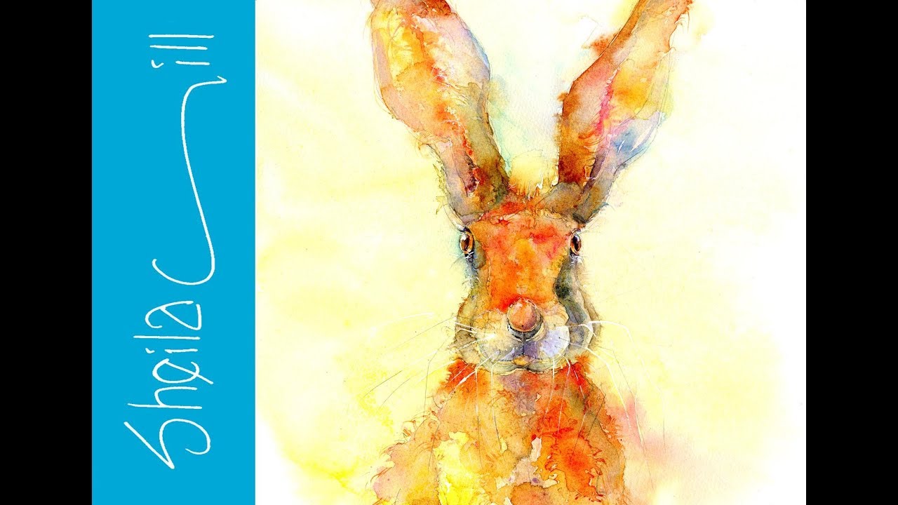 How to Paint a Hare - Part 1 Very loose wet into wet watercolour by Sheila Gill