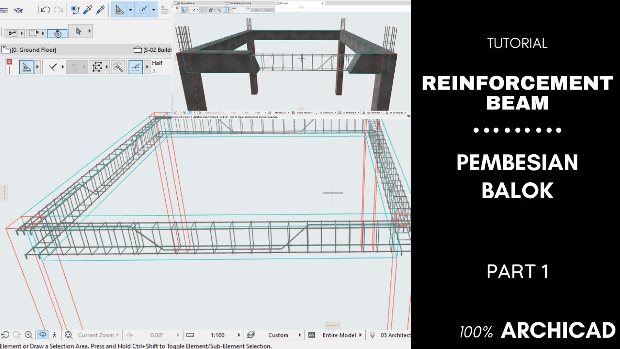 REINFORCEMENT BEAM ARCHICAD, PEMBESIAN BALOK (PART 1)