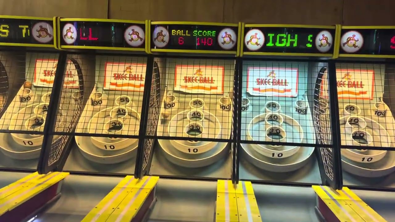 Skee-ball inc. 2009 Skee-ball classic alley arcade at Funarama ￼