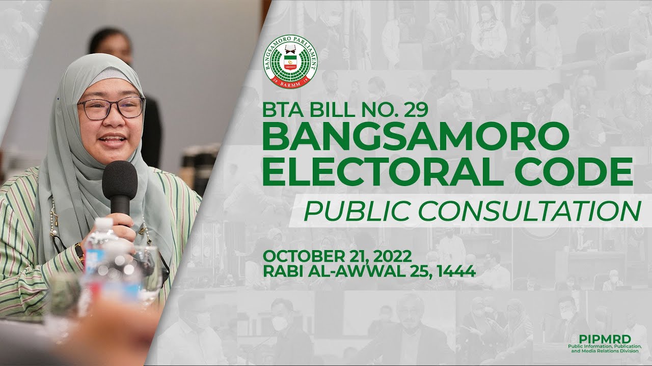 LIVE: BTA&rsquo;s Committee on Rules holds public consultations on proposed Bangsamoro Electoral Code.