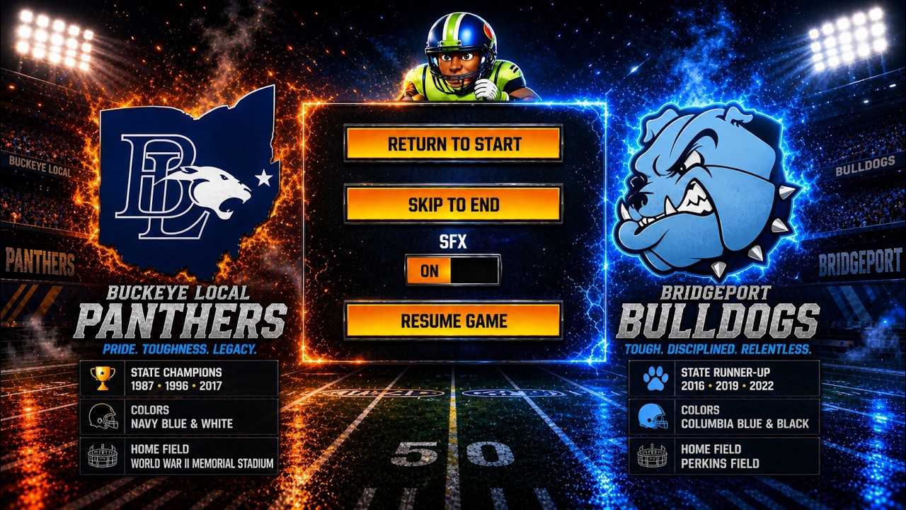 Week 2 Big Win Football Bridgeport Bulldogs at Buckeye Local Panthers 