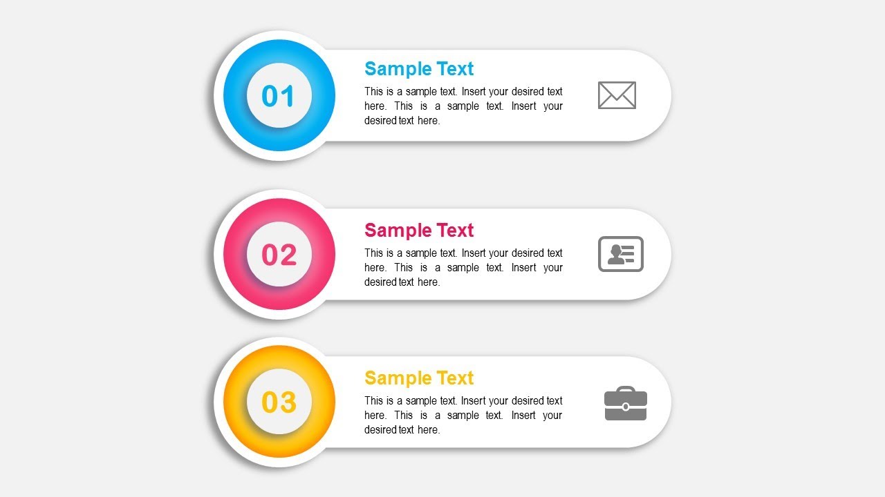 Slide Design 3 Step Circular Infographic | Powerpoint Infographics | Free Template