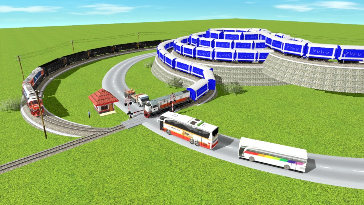 Kereta Api Panjang Bergantian Rel Unik #90