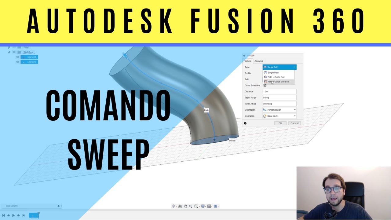 Comando Sweep su Autodesk Fusion 360