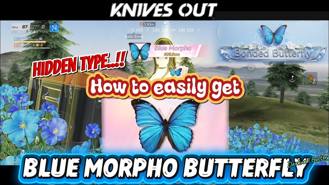 【KNIVES OUT】 🦋 How to easily get BLUE MORPHO BUTTERFLY (Hidden Type) || Title: Bonded Butterfly 🏷️