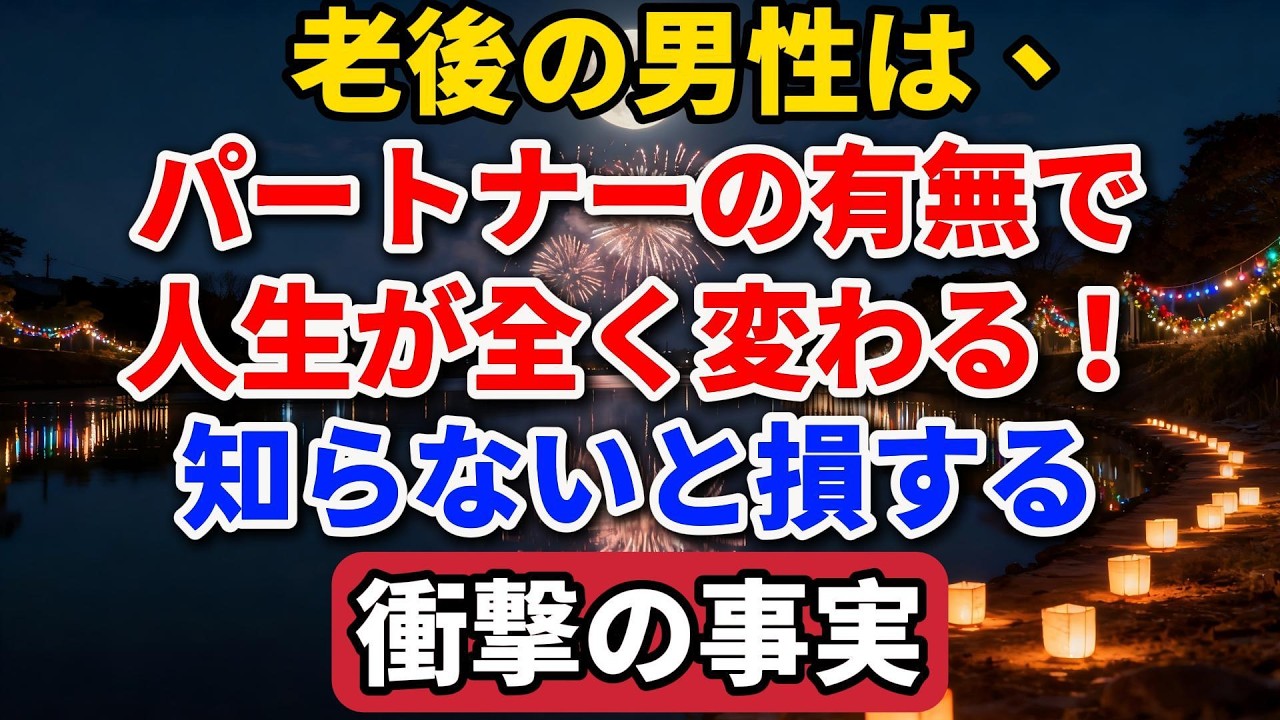老後の男性は、パートナーの有無で人生が全く変わる！知らないと損する衝撃の事実。【長者の知恵物語】#老後の暮らし #シニアライフ #夫婦関係 #人間関係 #人生経験 #感動する話 #年金生活 #生き方