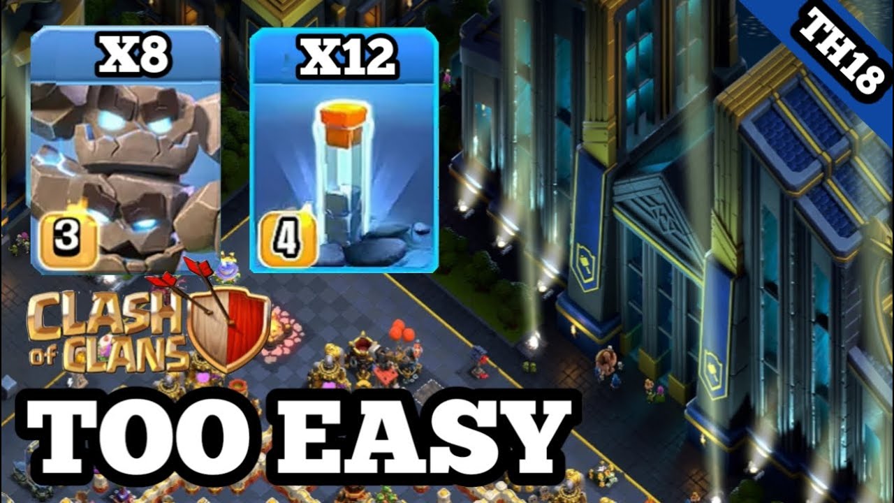 Th18 meteor golem & totem spell attack coc I best th18 attack strategy coc