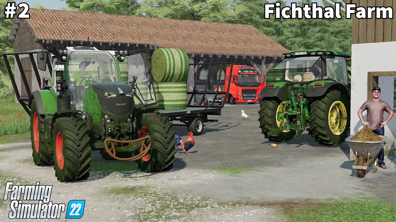 New Cows Pen, Baling & Picking Up Hay Bales│Fichthal│FS 22│Timelapse#2