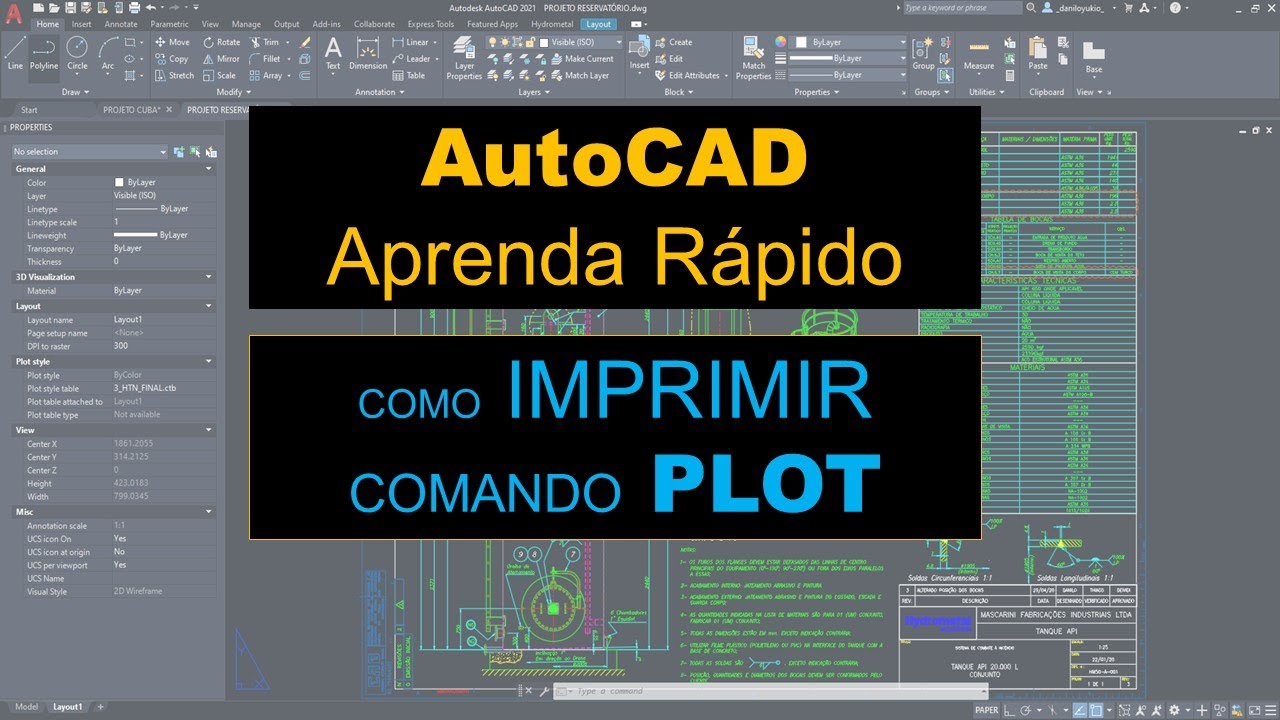 CURSO AUTOCAD 2021 AULA: COMO IMPRIMIR / COMO GERAR PDF