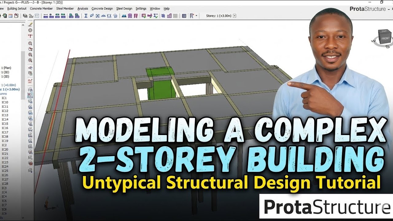 Modeling a Complex 2-Storey Building: Untypical Structural Design Tutorial using ProtaStructure.