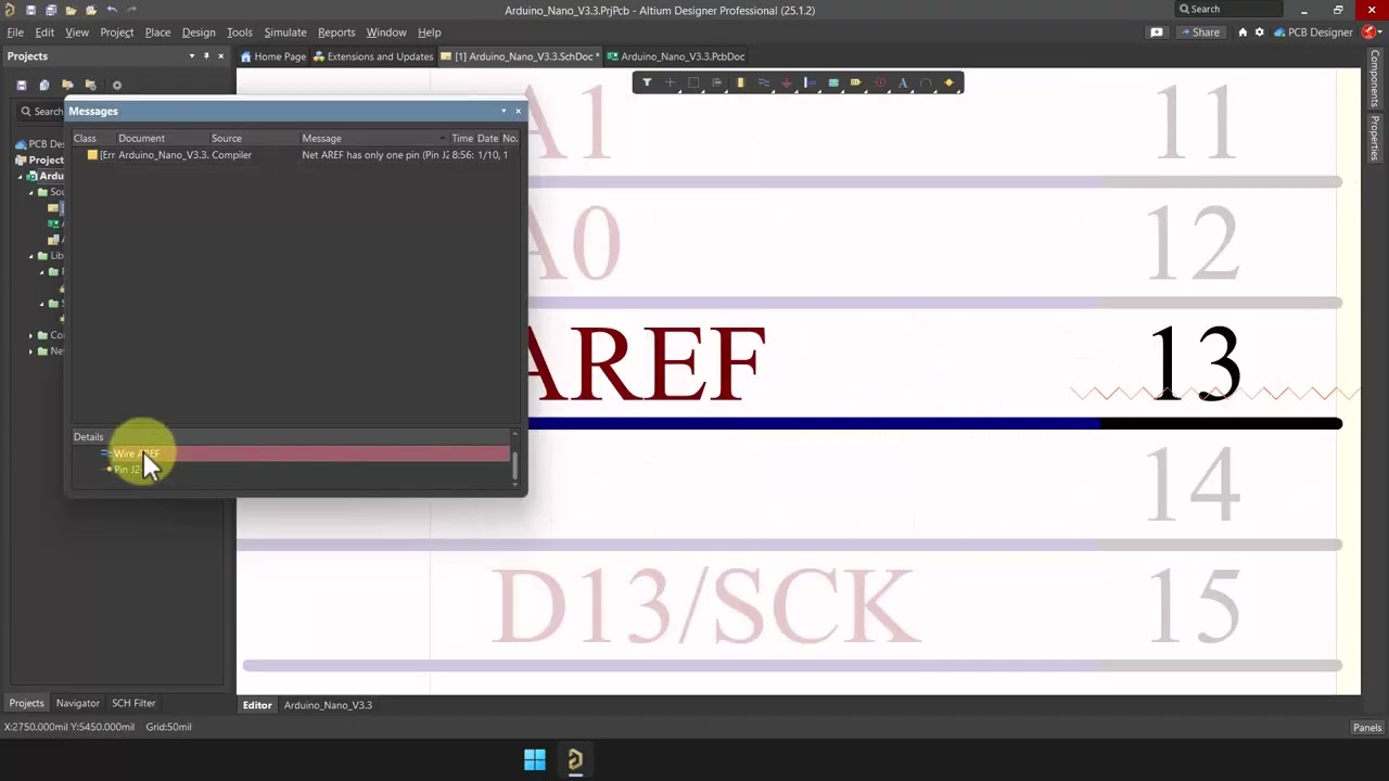 25. Arduino Nano en Altium Designer - Diagrama Esquemático Parte 6